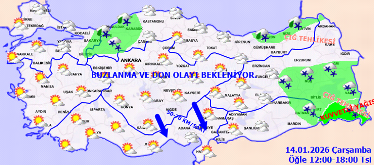Bugün (14 Ocak) hava nasıl olacak İstanbulda kar yağacak mı Son dakika hava durumu tahminleri: Meteorolojiden 6 ile kuvvetli kar uyarısı