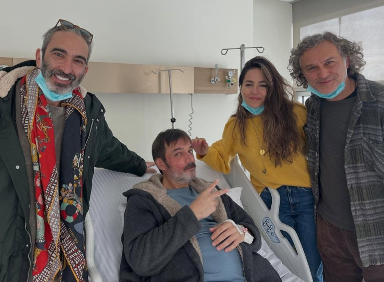 Organ nakli bekleyen ünlü oyuncu Ufuk Özkana dostlarından moral ziyareti