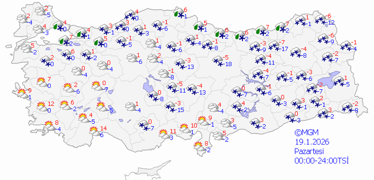 SON DAKİKA KAR YAĞIŞI UYARISI 19 OCAK 2026 | Pazartesi günü hava nasıl olacak Bugün İstanbulda kar var mı Meteoroloji hava durumu tahminleri il il yayınlandı