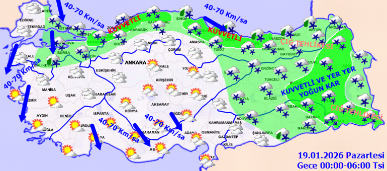 SON DAKİKA KAR YAĞIŞI UYARISI 19 OCAK 2026 | Pazartesi günü hava nasıl olacak Bugün İstanbulda kar var mı Meteoroloji hava durumu tahminleri il il yayınlandı