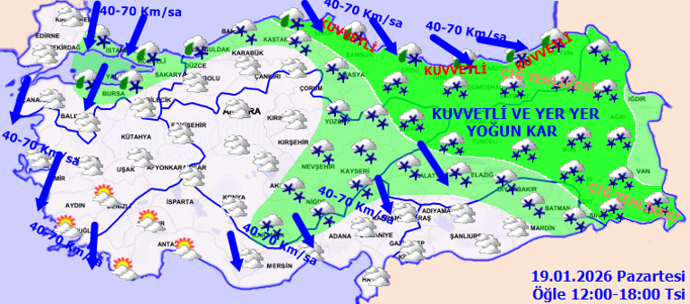 SON DAKİKA KAR YAĞIŞI UYARISI 19 OCAK 2026 | Pazartesi günü hava nasıl olacak Bugün İstanbulda kar var mı Meteoroloji hava durumu tahminleri il il yayınlandı