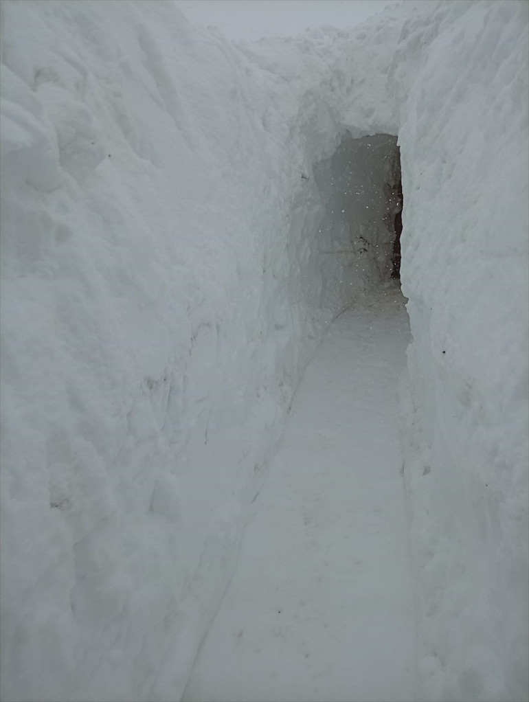 Kar kalınlığı 2 metreyi aştı, bazı evler kara gömüldü Çözümü tünel kazmakta buldu