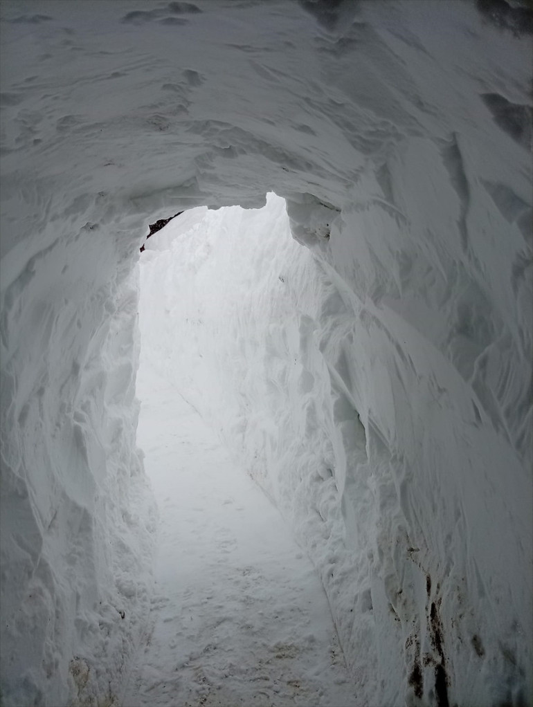 Kar kalınlığı 2 metreyi aştı, bazı evler kara gömüldü Çözümü tünel kazmakta buldu