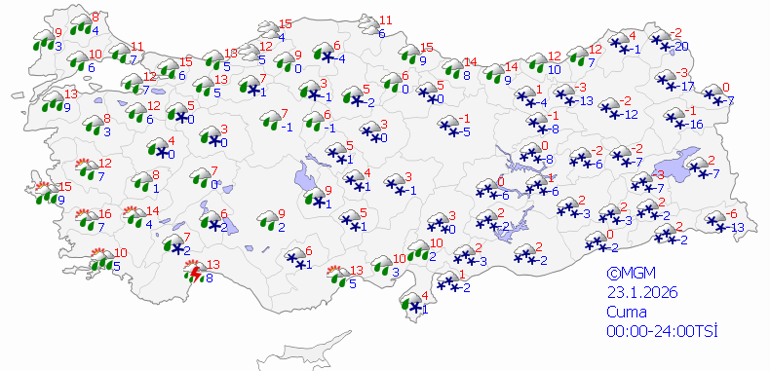 Bugün (23 Ocak) hava nasıl olacak, İstanbulda kar yağacak mı Son dakika kar ve sağanak yağış uyarısı: Meteoroloji hava durumu tahminleri il il yayınlandı Meteoroloji saat verdi