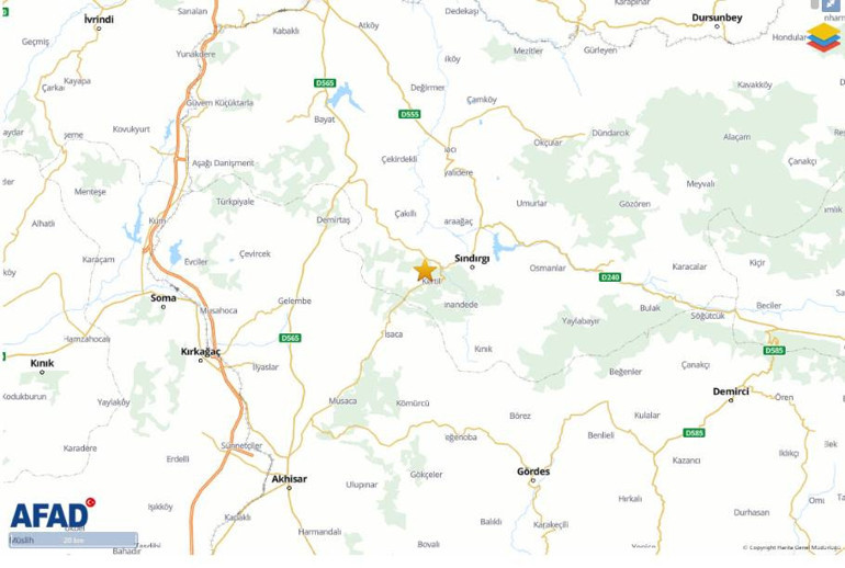 Balıkesirde 3.9 büyüklüğünde deprem