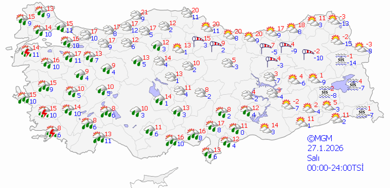 SON DAKİKA BU İLLER İÇİN SAĞANAK YAĞIŞ VE FIRTINA UYARISI | Bugün (27 Ocak) hava nasıl olacak İstanbulda yağmur ve kar var mı Meteoroloji hava durumu tahminleri il il yayınlandı