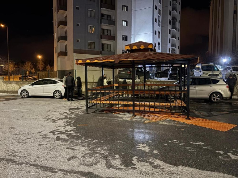 Şiddetli rüzgar, kamelyayı yerinden söktü