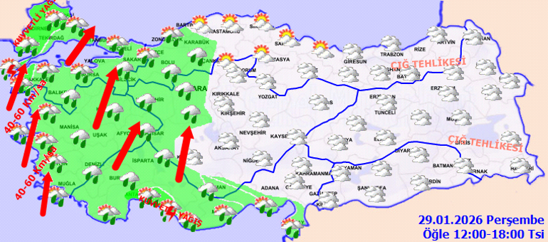 Bugün (29 Ocak) hava nasıl olacak, İstanbula kar ya da yağmur yağacak mı Meteorolojiden İstanbul ve birçok ile uyarı: Sağanak ve kar yağışı geliyor İşte il il hava durumu tahminleri