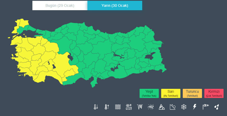 Meteorolojik uyarı haritası