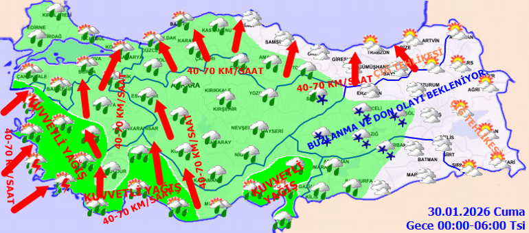 SON DAKİKA KAR VE YAĞMUR UYARISI | Bugün (30 Ocak) hava nasıl olacak - İstanbula kar yağacak mı Meteoroloji hava durumu tahminleri il il yayınlandı
