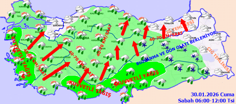 SON DAKİKA KAR VE YAĞMUR UYARISI | Bugün (30 Ocak) hava nasıl olacak - İstanbula kar yağacak mı Meteoroloji hava durumu tahminleri il il yayınlandı