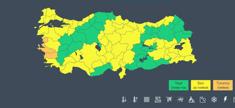 Yarın için hazırlıklı olun: Meteorolojiden kritik alarm 54 ile sarı ve turuncu kodlu uyarı yapıldı