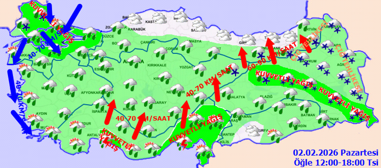 SON DAKİKA BU İLLERE KAR YAĞIŞI UYARISI | Bugün (2 Şubat) İstanbula kar yağacak mı, ne zaman yağacak Yeni haftada hava nasıl olacak AKOM ve Valilik saat verdi Meteoroloji hava durumu tahminleri il il yayınlandı