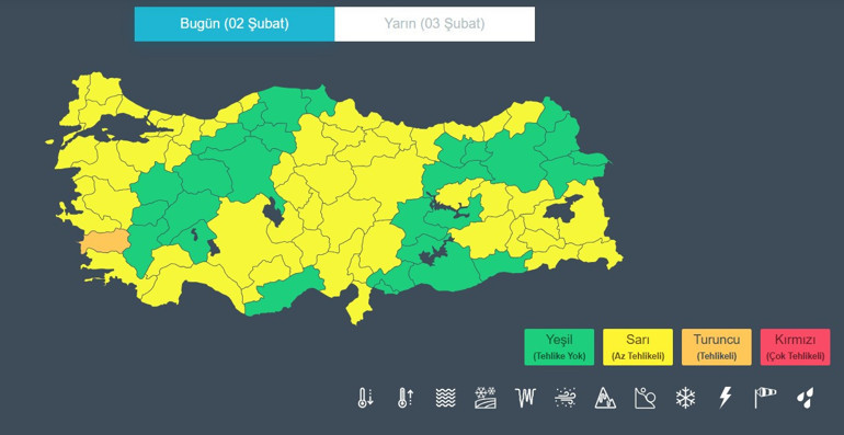  Tüm yurt yağış ve fırtınanın etkisi altında 53 il için alarm verildi