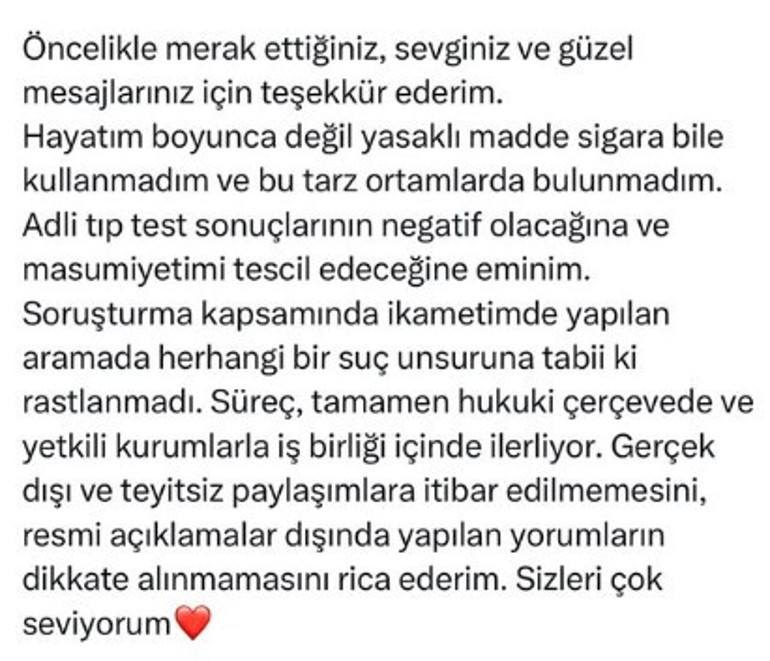 Adli kontrol şartıyla serbest bırakılmıştı... Hasan Can Kayadan açıklama geldi