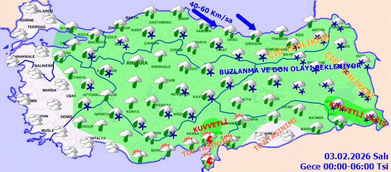 SON DAKİKA HAVA DURUMU TAHMİNLERİ İL İL | Bugün (3 Şubat) hava nasıl olacak İstanbula kar yağacak mı Meteoroloji saat vererek uyardı Kar yağışı geri geliyor