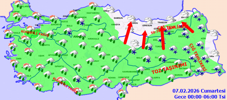 SON DAKİKA HAVA DURUMU TAHMİNLERİ İL İL | Hafta sonu için sağanak uyarısı Bugün (7 Şubat) hava nasıl olacak İstanbula yağmur ve kar yağacak mı