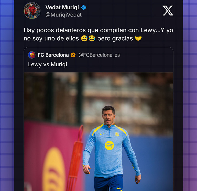 La Ligada gol krallığı yarışı veren Vedat Muriqiden Barcelonaya olay yanıt