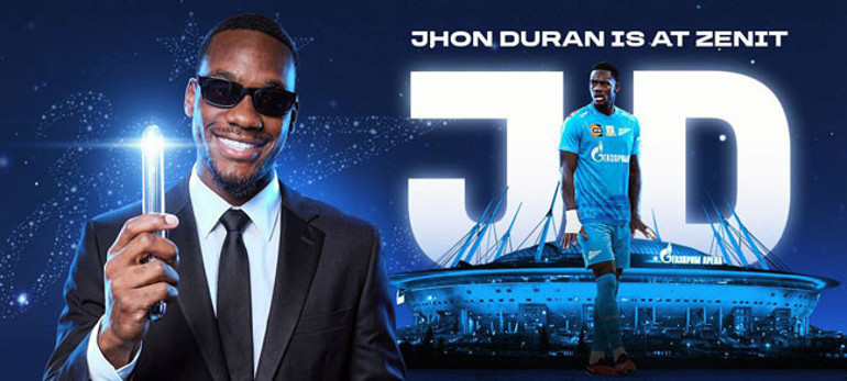 Fenerbahçeden ayrılan Jhon Duranı Zenit resmen açıkladı