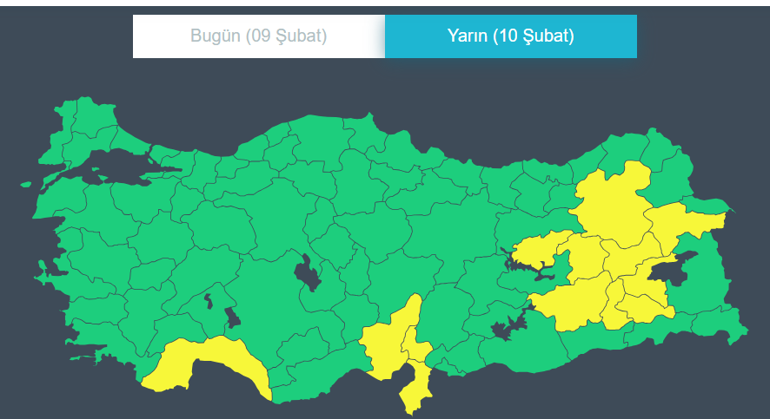 Yarına dikkat Meteoroloji saat verdi... Kuvvetli kar yağışı ve sağanak uyarısı