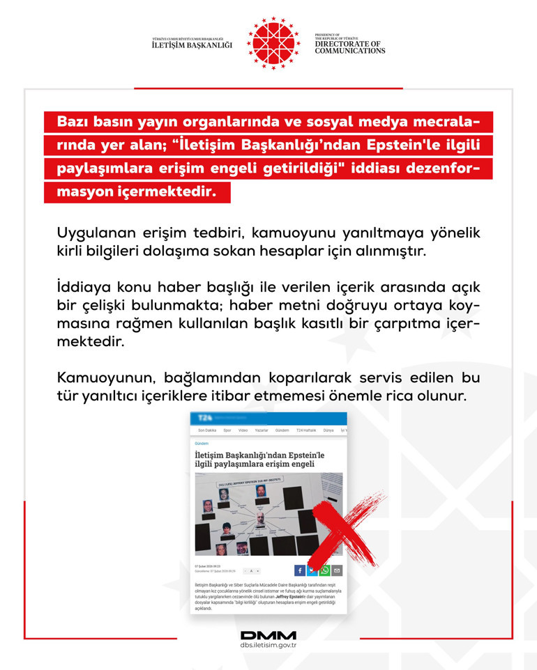 İletişim Başkanlığından erişim engeli iddiasına yalanlama