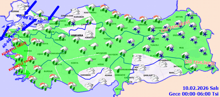 SON DAKİKA KAR YAĞIŞI UYARISI | Bugün (10 Şubat) hava nasıl olacak Yağmur ve kar var mı Meteoroloji hava durumu tahminleri il il yayınlandı