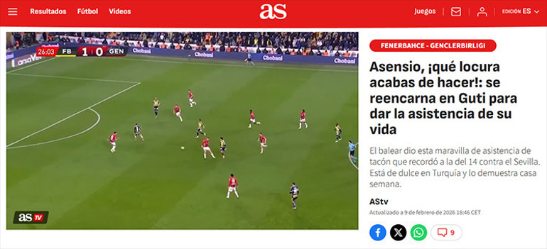 İspanya, Fenerbahçenin yıldızı Marco Asensioyu konuşuyor: Ne çılgınca bir şey yaptın sen