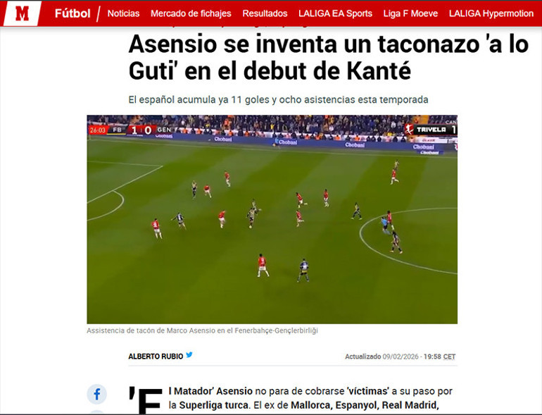 İspanya, Fenerbahçenin yıldızı Marco Asensioyu konuşuyor: Ne çılgınca bir şey yaptın sen