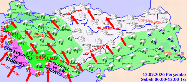 SON DAKİKA KAR VE YAĞMUR UYARISI | Bugün (12 Şubat) hava nasıl olacak Perşembe günü İstanbulda kar var mı Meteoroloji hava durumu tahminleri il il yayınlandı
