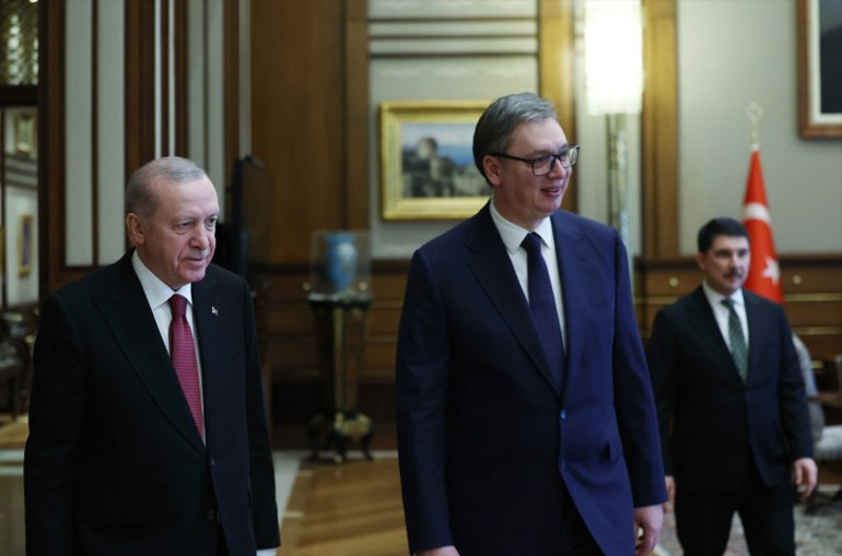 Cumhurbaşkanı Erdoğan, Sırp mevkidaşı ile bir araya geldi