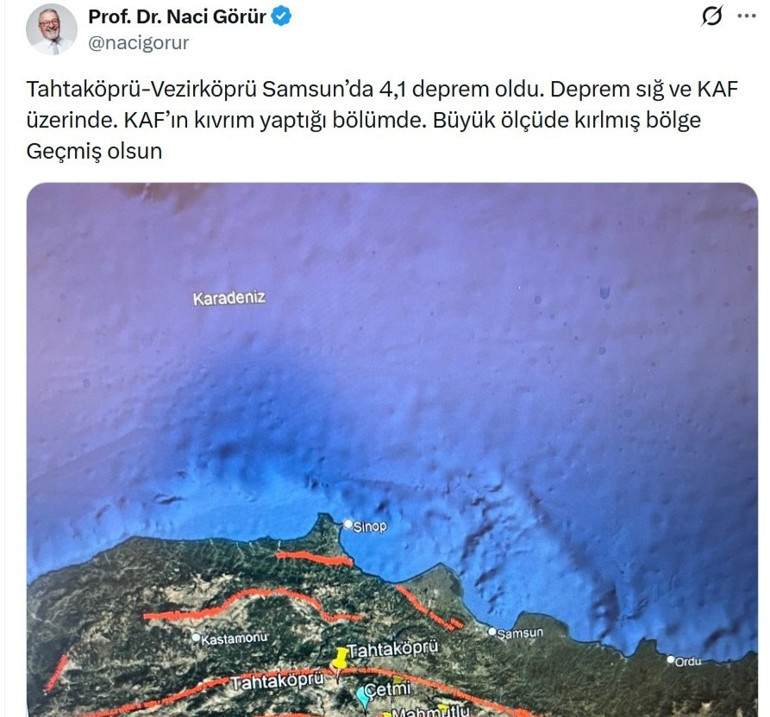 Naci Görürden Vezirköprü depremi değerlendirmesi