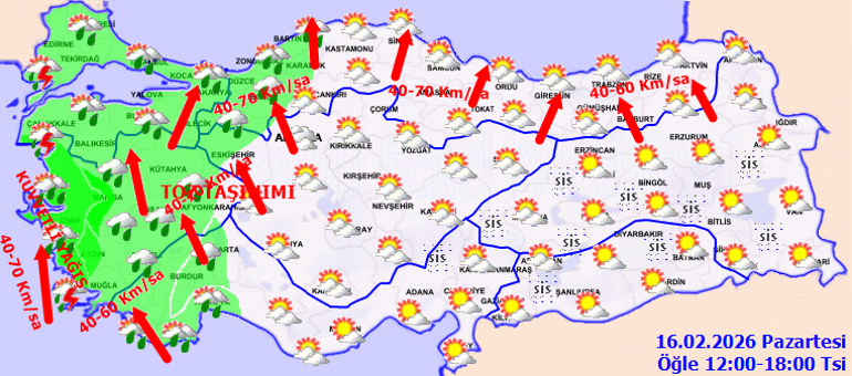 Son dakika hava durumu tahminleri il il 16 Şubat 2026 | Bugün İstanbulda yağmur var mı Yeni haftada hava nasıl olacak Meteoroloji uyardı Soğuk hava ve yağış geri geliyor...