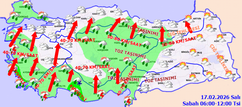 SON DAKİKA HAVA DURUMU TAHMİNLERİ İL İL | Yarın (17 Şubat) hava nasıl olacak Salı günü İstanbulda yağmur var mı Meteorolojiden çok sayıda ile kuvvetli sağanak uyarısı