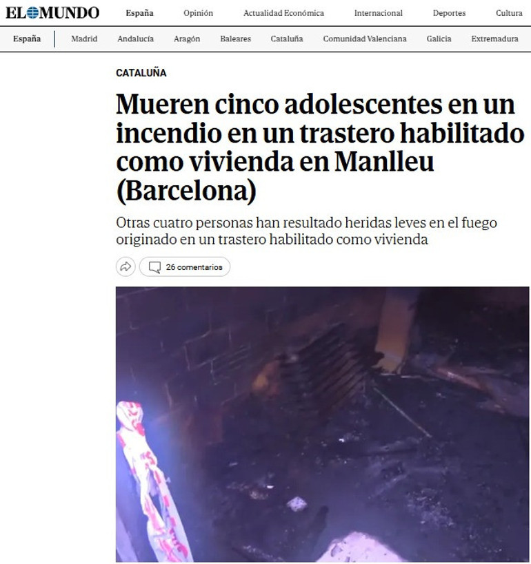 İspanyada yangın felaketi: 5 ölü