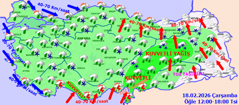Bugün (18 Şubat) hava nasıl olacak, yağmur yağacak mı Hava durumu tahminleri il il yayınlandı Meteorolojiden kar ve sağanak uyarısı: İstanbul ve birçok ilde etkili olacak...