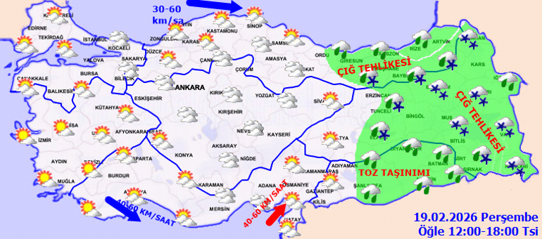SON DAKİKA HAVA DURUMU TAHMİNLERİ İL İL | Bugün (19 Şubat) hava nasıl olacak İstanbulda kar var mı Meteorolojiden yeni kar ve sağanak uyarısı