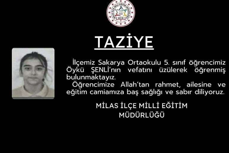 Okulda rahatsızlanan 11 yaşındaki öykü, hayatını kaybetti