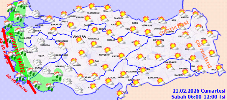SON DAKİKA HAVA DURUMU TAHMİNLERİ İL İL | Bugün (21 Şubat) hava nasıl olacak Hafta sonu İstanbulda yağmur ve kar var mı Meteoroloji duyurdu: Soğuk hava ve sağanak geri geliyor