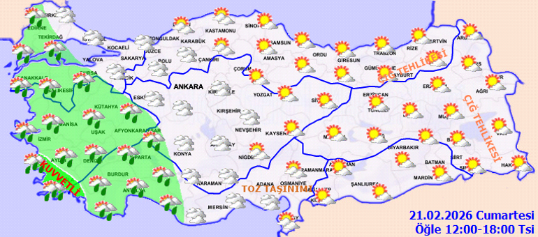 SON DAKİKA HAVA DURUMU TAHMİNLERİ İL İL | Bugün (21 Şubat) hava nasıl olacak Hafta sonu İstanbulda yağmur ve kar var mı Meteoroloji duyurdu: Soğuk hava ve sağanak geri geliyor