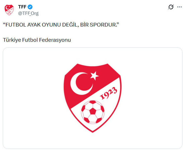 TFF’den Galatasaray’a cevap Futbol ayak oyunu değil, bir spordur
