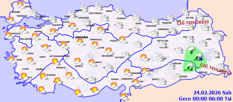 SON DAKİKA HAVA DURUMU TAHMİNLERİ İL İL | Bugün (24 Şubat) hava nasıl olacak İstanbulda yağmur var mı Meteorolojiden kar ve sağanak yağış uyarısı