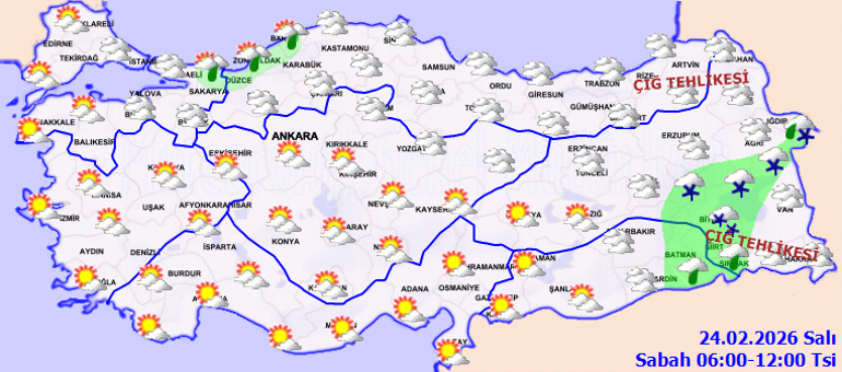 SON DAKİKA HAVA DURUMU TAHMİNLERİ İL İL | Bugün (24 Şubat) hava nasıl olacak İstanbulda yağmur var mı Meteorolojiden kar ve sağanak yağış uyarısı