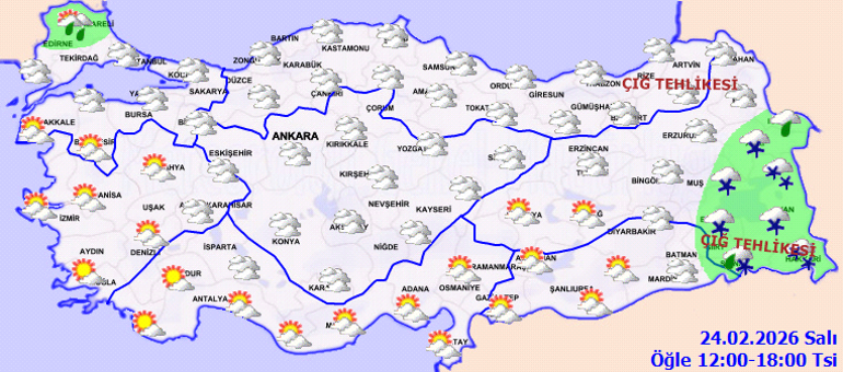 SON DAKİKA HAVA DURUMU TAHMİNLERİ İL İL | Bugün (24 Şubat) hava nasıl olacak İstanbulda yağmur var mı Meteorolojiden kar ve sağanak yağış uyarısı
