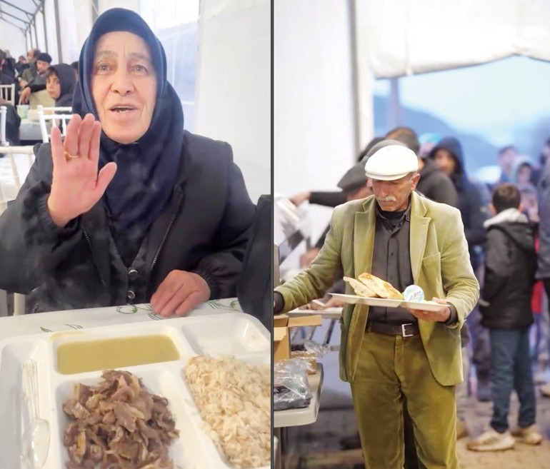 Memleketinde iftar veriyor