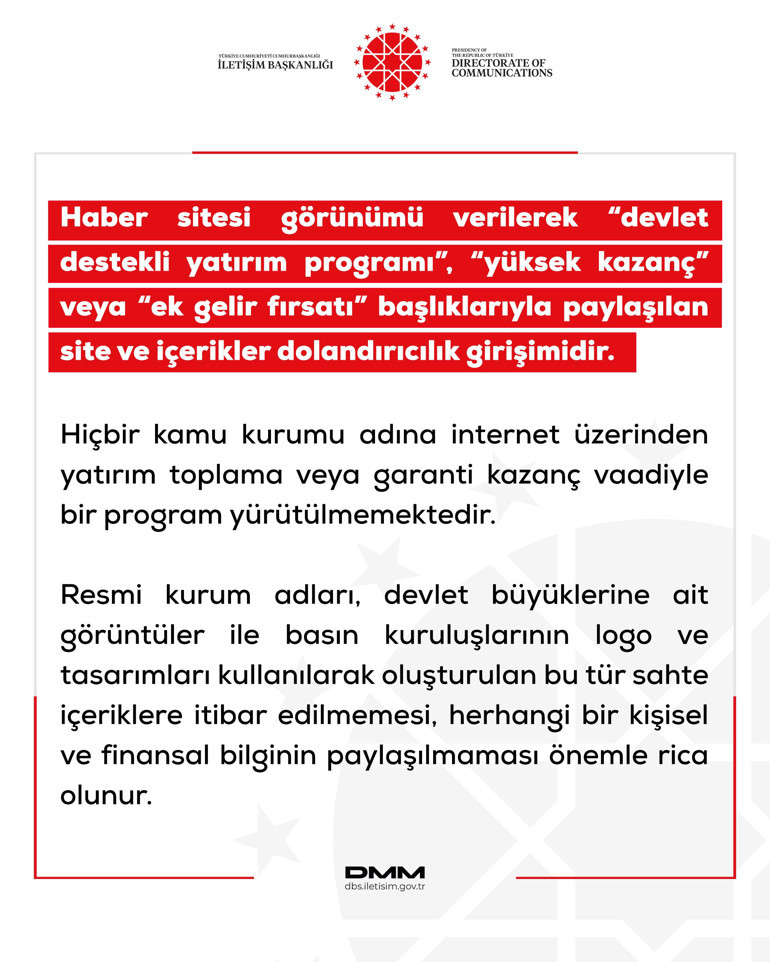 Yüksek kazanç başlıkları ile kandırıyorlar: DMMden dolandırıcılık uyarısı