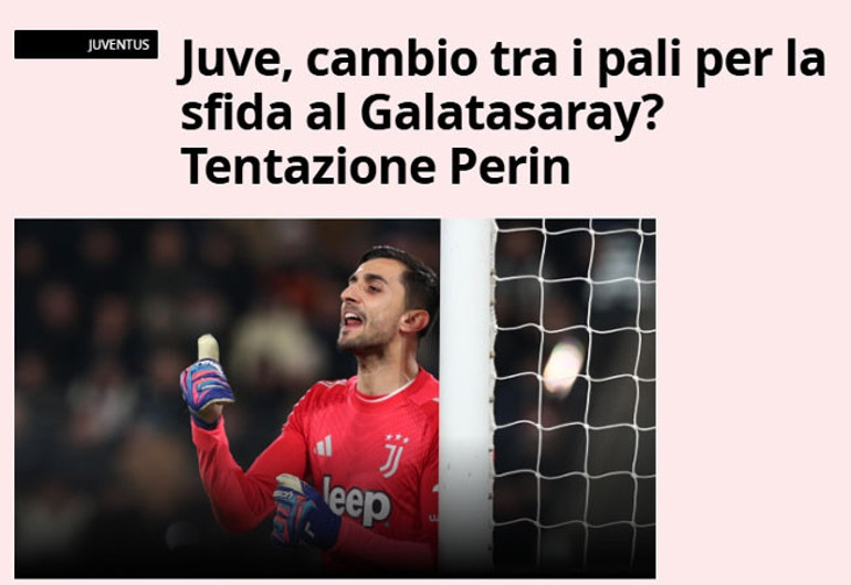 Juventusta Galatasaray maçı öncesi kaleci sürprizi