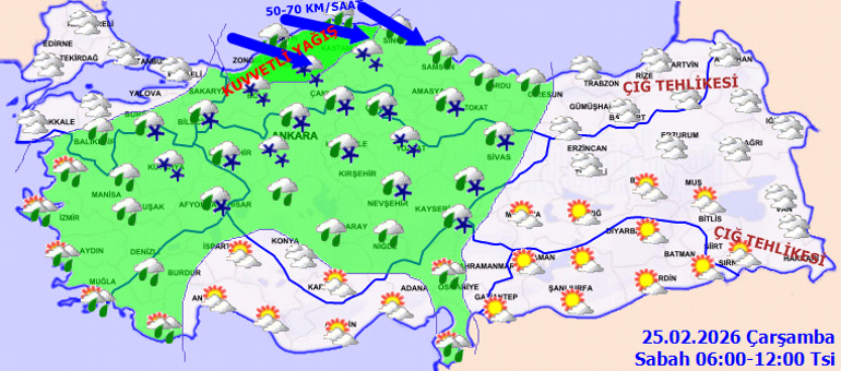SON DAKİKA HAVA DURUMU TAHMİNLERİ İL İL | Bugün (25 Şubat) hava nasıl olacak İstanbulda yağmur ve kar var mı Meteoroloji Uzmanı kar yağışı için tarih verdi 10 il için sağanak uyarısı...