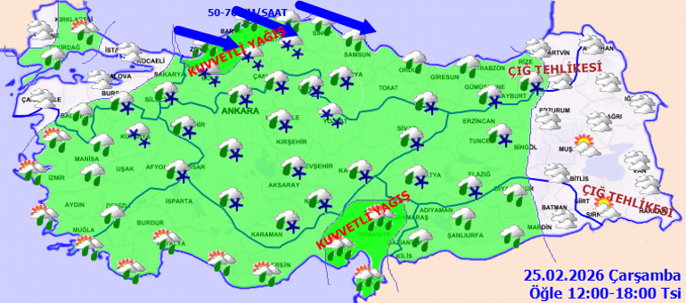 SON DAKİKA HAVA DURUMU TAHMİNLERİ İL İL | Bugün (25 Şubat) hava nasıl olacak İstanbulda yağmur ve kar var mı Meteoroloji Uzmanı kar yağışı için tarih verdi 10 il için sağanak uyarısı...