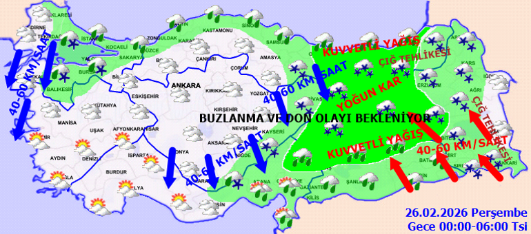 KAR YAĞIŞI GERİ DÖNÜYOR | Son dakika hava durumu tahminleri il il yayınlandı Bugün (26 Şubat) hava nasıl olacak İstanbulda kar var mı Meteoroloji ve İstanbul Valiliği saat vererek uyardı