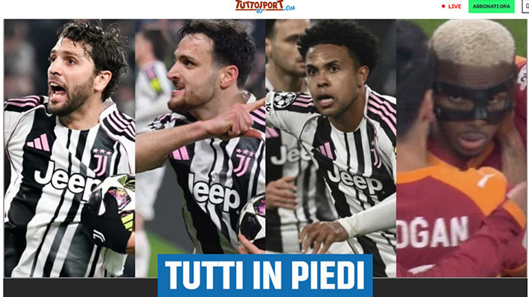 Galatasarayın tarihi Juventus maçı İtalyan manşetlerinde: Bu acı verici Mucizeye imza atıyordu